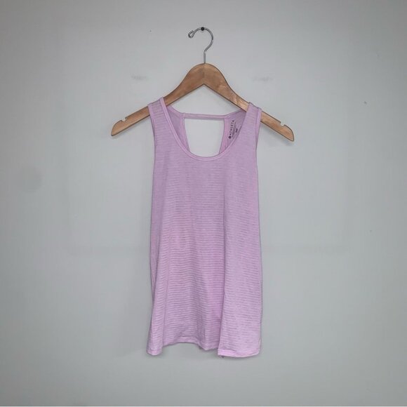 Athleta Essence Texture Tie Back Tank Top  Size Extra Small Lilac Purple Striped - Picture 2 of 7